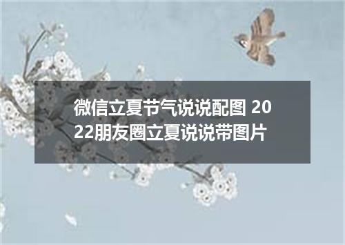 微信立夏节气说说配图 2022朋友圈立夏说说带图片