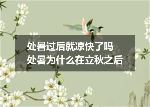 处暑过后就凉快了吗 处暑为什么在立秋之后