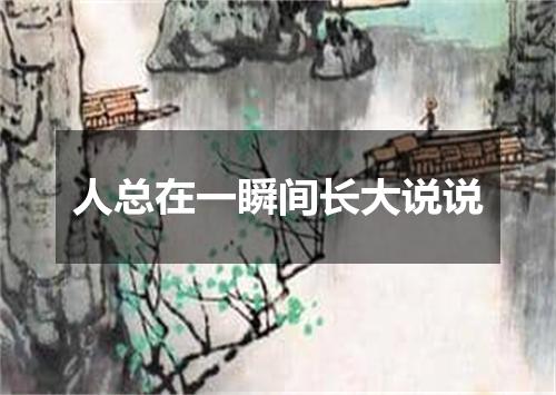 人总在一瞬间长大说说