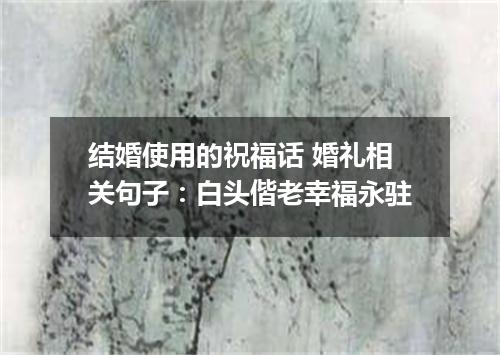 结婚使用的祝福话 婚礼相关句子：白头偕老幸福永驻