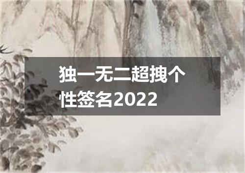 独一无二超拽个性签名2022