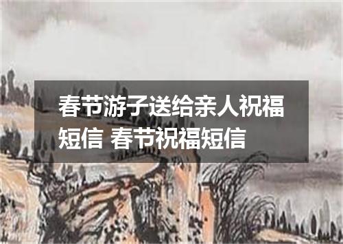春节游子送给亲人祝福短信 春节祝福短信