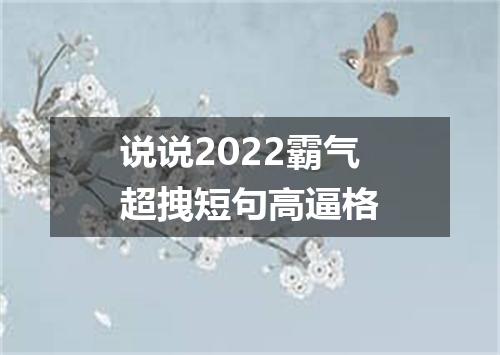 说说2022霸气超拽短句高逼格