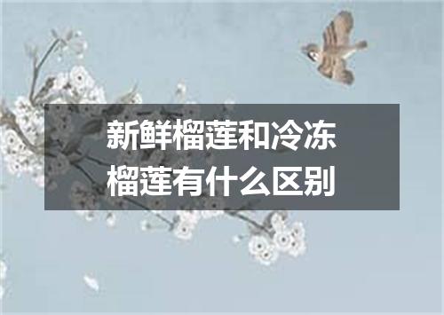 新鲜榴莲和冷冻榴莲有什么区别