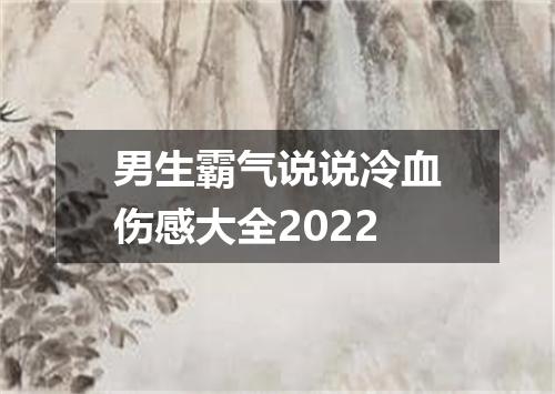 男生霸气说说冷血伤感大全2022