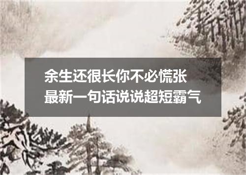 余生还很长你不必慌张 最新一句话说说超短霸气