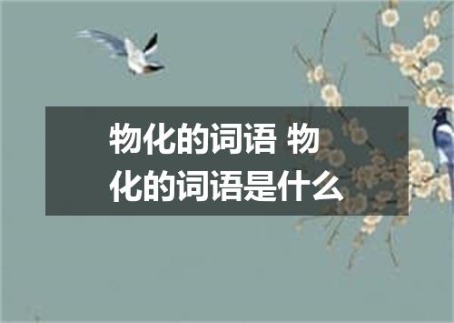 物化的词语 物化的词语是什么