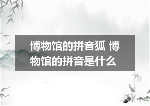 博物馆的拼音狐 博物馆的拼音是什么