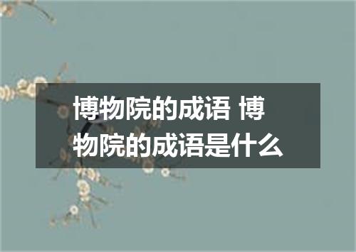 博物院的成语 博物院的成语是什么