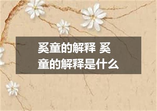 奚童的解释 奚童的解释是什么