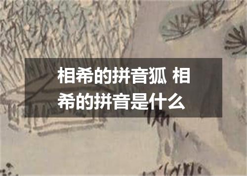 相希的拼音狐 相希的拼音是什么