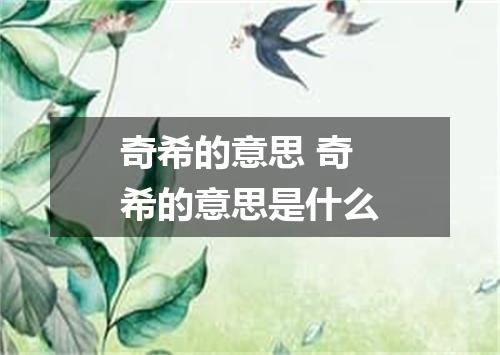奇希的意思 奇希的意思是什么