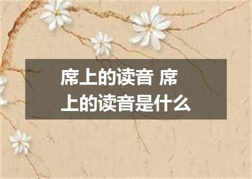 席上的读音 席上的读音是什么