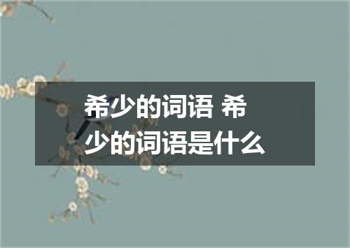 希少的词语 希少的词语是什么