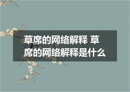 草席的网络解释 草席的网络解释是什么