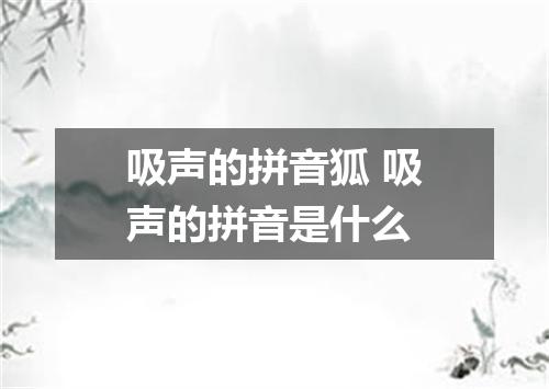 吸声的拼音狐 吸声的拼音是什么