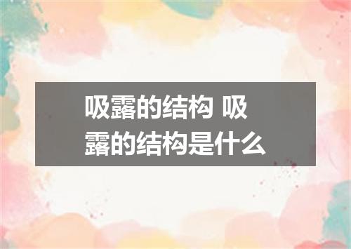 吸露的结构 吸露的结构是什么
