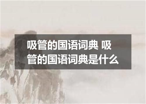 吸管的国语词典 吸管的国语词典是什么