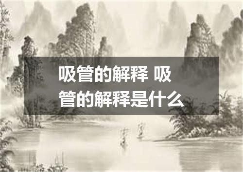 吸管的解释 吸管的解释是什么