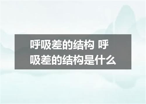 呼吸差的结构 呼吸差的结构是什么