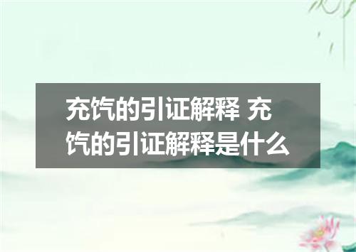 充饩的引证解释 充饩的引证解释是什么