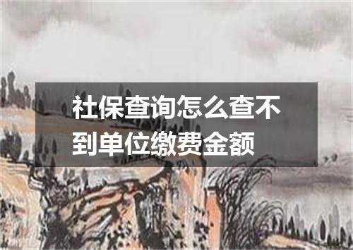 社保查询怎么查不到单位缴费金额