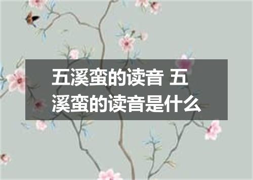 五溪蛮的读音 五溪蛮的读音是什么