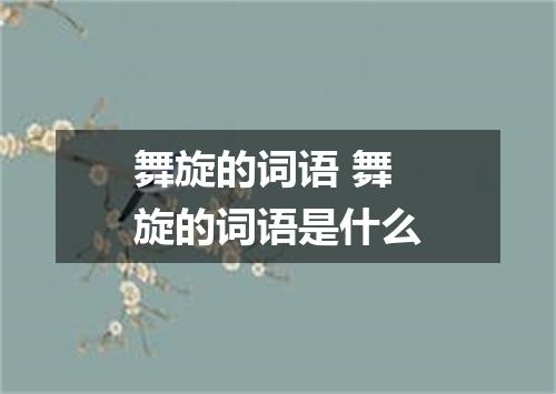 舞旋的词语 舞旋的词语是什么