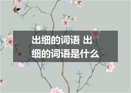 出细的词语 出细的词语是什么
