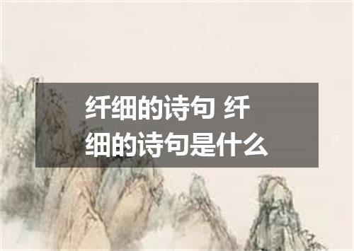 纤细的诗句 纤细的诗句是什么
