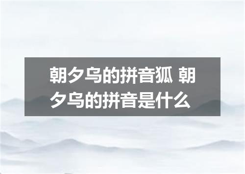 朝夕乌的拼音狐 朝夕乌的拼音是什么