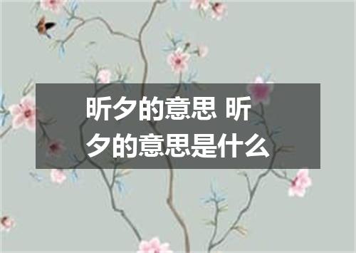 昕夕的意思 昕夕的意思是什么