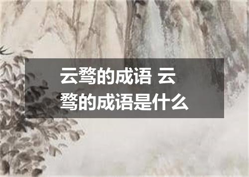 云骛的成语 云骛的成语是什么
