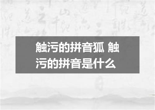 触污的拼音狐 触污的拼音是什么