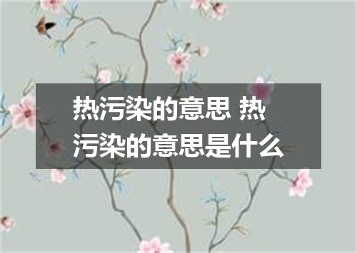 热污染的意思 热污染的意思是什么