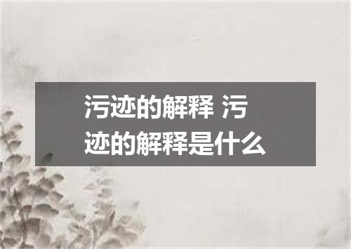 污迹的解释 污迹的解释是什么