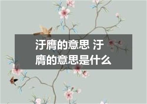 汙膺的意思 汙膺的意思是什么