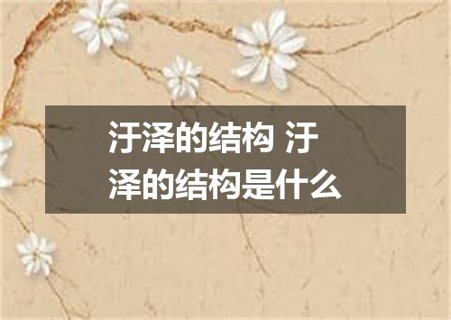 汙泽的结构 汙泽的结构是什么