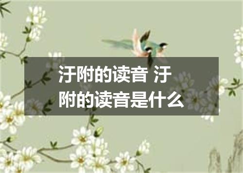 汙附的读音 汙附的读音是什么