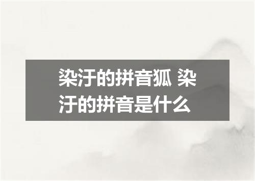 染汙的拼音狐 染汙的拼音是什么