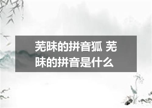 芜昧的拼音狐 芜昧的拼音是什么