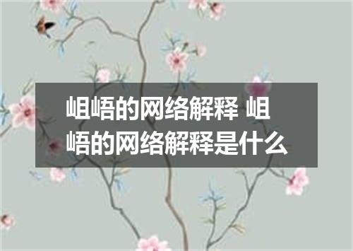 岨峿的网络解释 岨峿的网络解释是什么