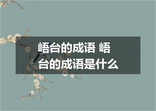 峿台的成语 峿台的成语是什么