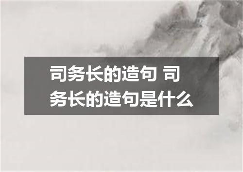 司务长的造句 司务长的造句是什么