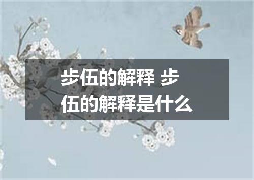 步伍的解释 步伍的解释是什么