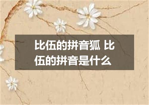 比伍的拼音狐 比伍的拼音是什么