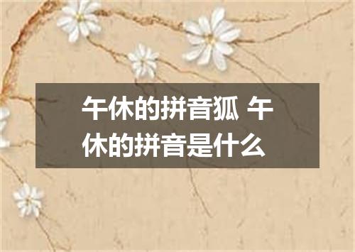 午休的拼音狐 午休的拼音是什么