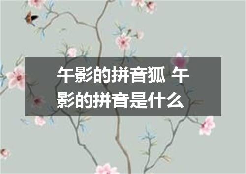 午影的拼音狐 午影的拼音是什么