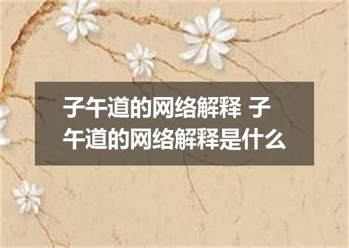 子午道的网络解释 子午道的网络解释是什么