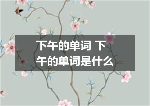 下午的单词 下午的单词是什么